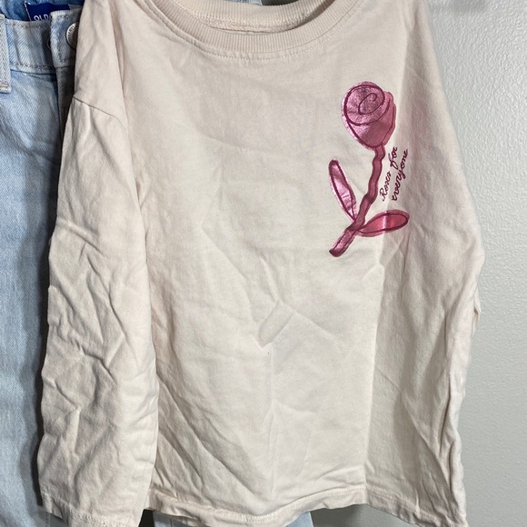 Old Navy Light Blue Kids Jeans with Floral Embroidery - Picture 2 of 4